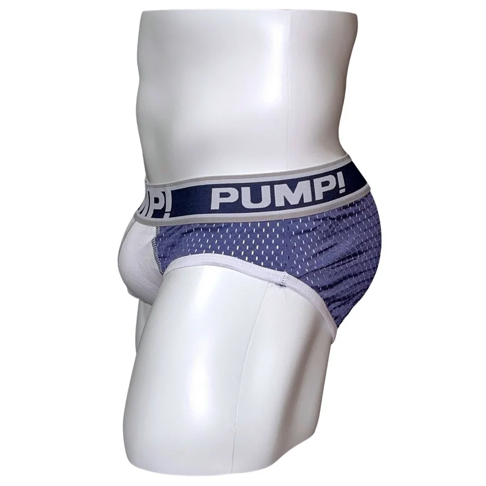 PUMP! Mesh Briefs Blue/White/Gray Size XXL (34-36)‎ NWT